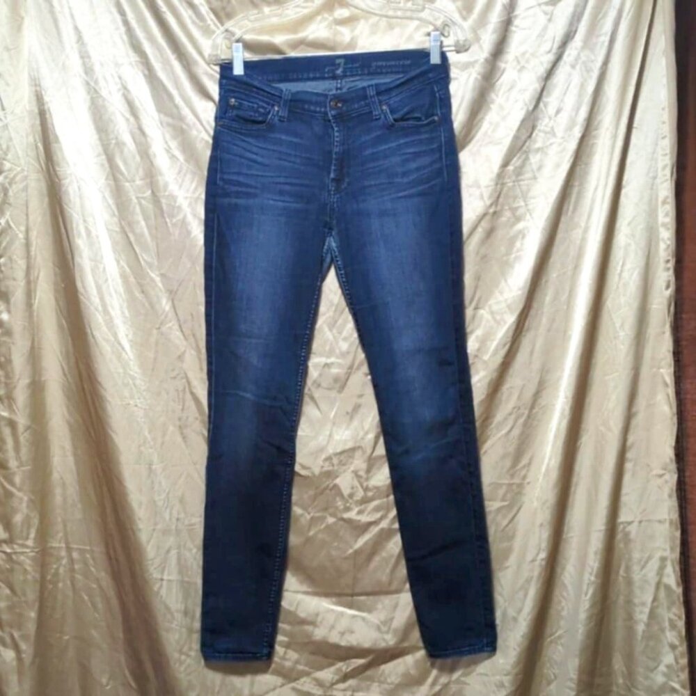 7 for All Mankind Gwenevere Super Skinny Jeans Low Rise Dark Wash Size 28 *Below